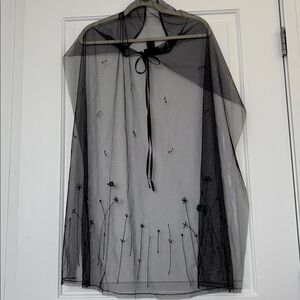 Express Beaded Floral Mesh Skirt